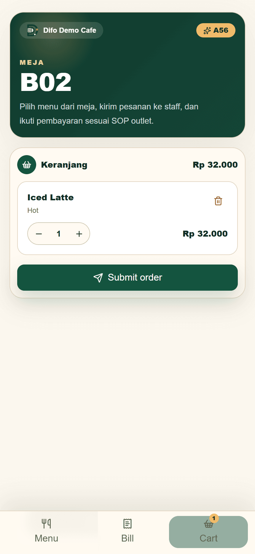 Keranjang customer DiFom